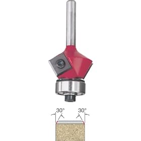 Freud 43-212 30-Degree Insert Bevel Trim Router Bit with 1/4-Inch Shank