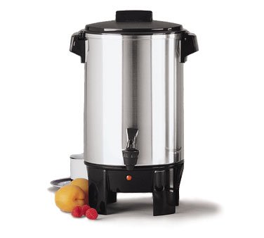 Focus Foodservice 58230R Regalware Commercial Aluminum Coffeemaker with Non-Drip Spigot, 30-Cup