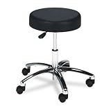 SAF3431BL Stool w/o Back,Pneumatic,23x23x17-22,Aluminum Base,Black