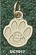 Univ Of Connecticut "Uc" Paw 3/8" Charm/Pendant -14K/10K, Stainless Steel or Gold Plated