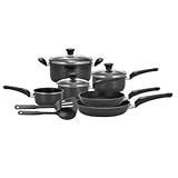 T-Fal Premier Collection Hard Enamel 11 Piece Cookware Set, Black