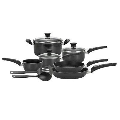 T-Fal Premier Collection Hard Enamel 11 Piece Cookware Set, Black