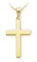 14k Yellow Gold Solid Cross on 18" Yellow Gold Chain