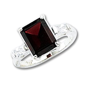 Sterling Silver Garnet Ring