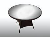 ALL WEATHER RATTAN WICKER GLASS PATIO ROUND TABLE ONLY