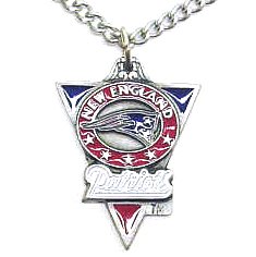 New England Patriots Chain Necklace & Pewter Pendant - NFL Football Fan Shop Sports Team Merchandise