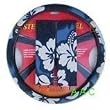 Hawaiian Steering Wheel Cover and Shoulder Pad - Blue Hawaii Hibiscus Floral Print