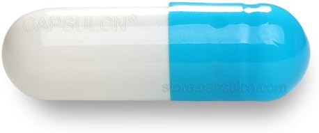 Gelatin Capsules Size 0, 1000 count, aqua/white