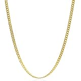 14K Yellow Gold Open Concave Curb Link Necklace 24