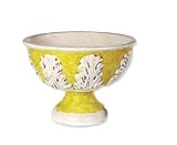 Footed Bowl/Centerpiece With Leaf Decor