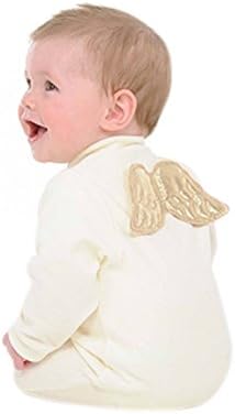 Marie Chantal Angel Wing Velour Footie - Gold/Cream (3 months)