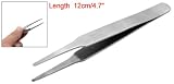 Amico Hand Tool Silver Tone Metal Flat Tip Straight Tweezers