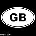 GB - Great Britain - Country Code Vinyl Decal Sticker | Vinyl Color: White