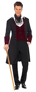 Smiffy's Gothic Vampire Coat with Mock Waistcoat (M)