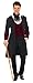 Fever Men's Male Gothic Vamp Costume with Coat Mock Waistcoat and Cravat
