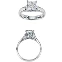 Gorgeous! Women's Princess-cut 14k White-gold 04.50MM (1/2 CT) Moissanite Solitaire Engagement Ring