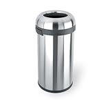 simplehuman 60L bullet open can - brushed stainless steel