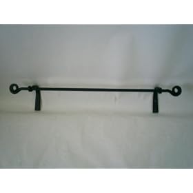 <b>Wrought Iron Towel Bar Scroll Ends Small Amish Made</b>