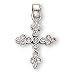 Sterling Silver Crystal CZ Cross and 18-inch Chain
