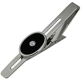 Forzieri Silver Plated Tie Clip with Black Oval by Forzieri