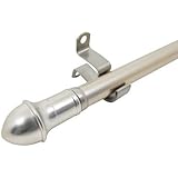Graber 7/16-Inch Round Cafe Curtain Rod (48 to 84-Inch Width, Nickel)