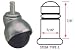Ball Series Chair Casters With Plastic Wheels Stem Type E - (Package Of 5)