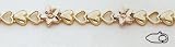 14kt 7 Diamond Cut Heart Bracelet - DC299-7
