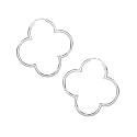 VINANI Creolen Medium Hoop Flower Silber 925 Ohrringe CMF