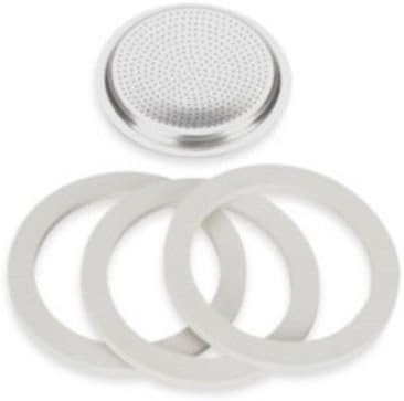 Bialetti Express 3 Gaskets &amp; Filter Plate Replacement Set - 1 CUP Moka Espresso