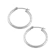 14K White Gold 2 x 20 MM Hoop Earrings