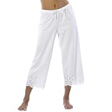 Gilligan & O'Malley® Eyelet Cropped Pants - White