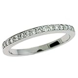 14k White 0.23 Ct Diamond Band Ring - Size 7.0
