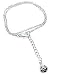 Sterling Silver 9.5" Enamel Charm Dangle Chain Anklet
