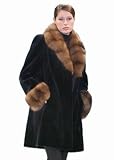 Sable Trimmed Sheared Mink Fur Jacket