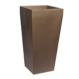 Fiberglass Planter - Edinburgh Style, Tall Column Planter, Metallic Espresso Color, 26