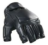 Rap4 Paintball SWAT Half Finger Leather Gloves Black - Medium