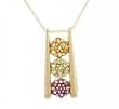 Gold Flower Pendant & Necklace Citrine Peridot Amethyst