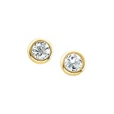 14K Yellow Gold 3 MM Cubic Zirconia Children's Earring Studs