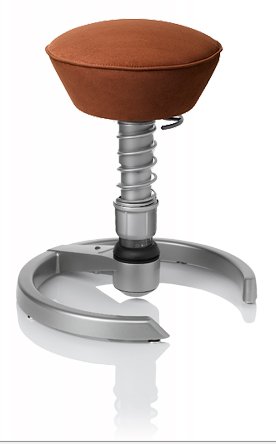 SWOPPER CLASSIC 3D-Aktiv-Bürostuhl Hocker Sitzpolster Normal, Farbe choco, Fussring mit Metallgleiter, Feder MEDIUM, Basis Titan, Federfarbe wie Basis (SWOP20T)