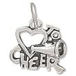 Cheerleading Love to Cheer Charm Sterling Silver