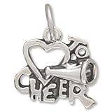 Cheerleading Love to Cheer Charm Sterling Silver