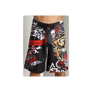 Ed Hardy Tiger Trance Boardshorts Black
