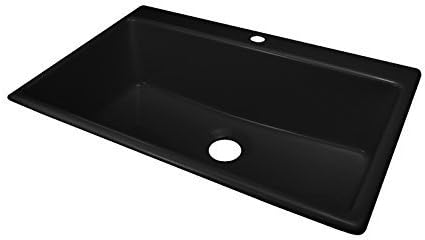 Deluxe 33" x 22" Designer Linear Kitchen Sink Faucet Drillings: 1 Hole, Finish: Black by Lyons Industries