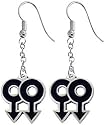 Gay Symbol Silver Tone Pewter Earrings