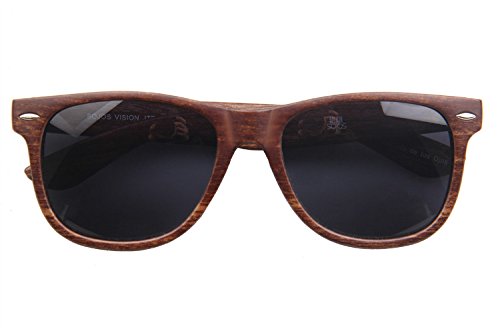 SojoS Wood Grain Brand Designer Rivets Wayfarer Sunglasses for Men