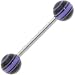Purple BAZOOKA Stripe Barbell Tongue Ring