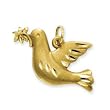 14k Satin & Diamond-Cut Dove Charm
