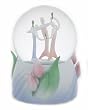 Beautiful Water Globe / Snow Globe Three Girls Happy Together with Tulips and 18 Note Movement