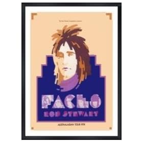 FACES/ROD STEWART - Black Framed Limited Edition Concert Poster - by Ian McCausland