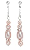 Sterling Silver Pink Freshwater Cultured Pearl Drop Earrings